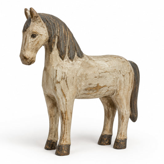 Hand-Carved Folk Art Horse