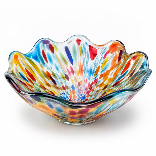 Multicolour Decorative Glass Bowl