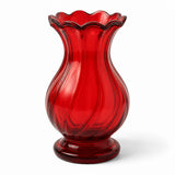 Red Vintage Art Glass Vase